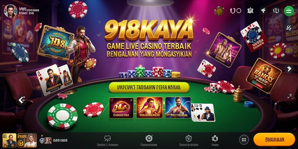 Tampilan gameplay Live Casino yang seru dan interaktif di 918KAYA.