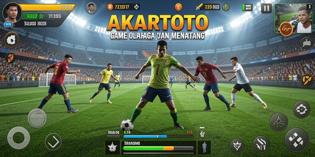 Tampilan gameplay seru dalam permainan olahraga AKARTOTO.
