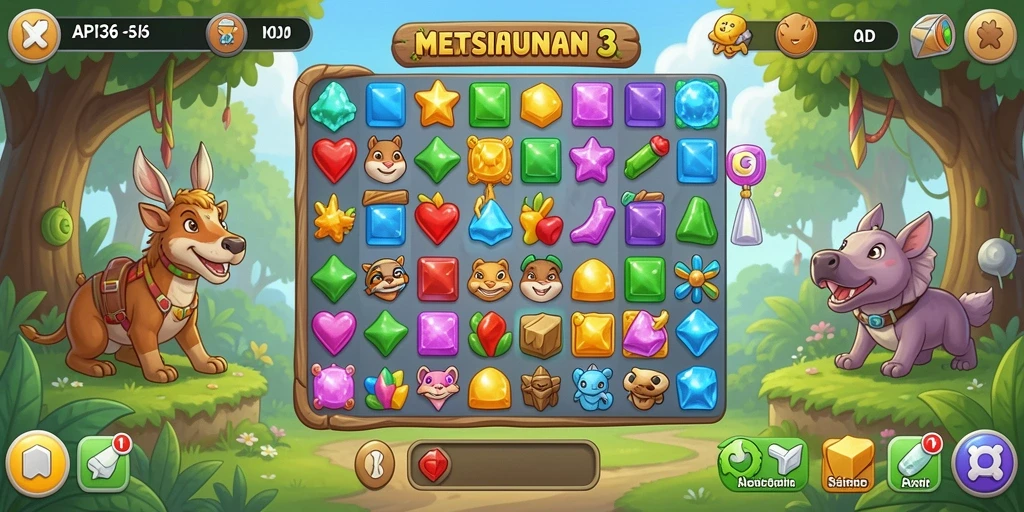 Screenshot gameplay API36 menampilkan keseruan mencocokkan item.