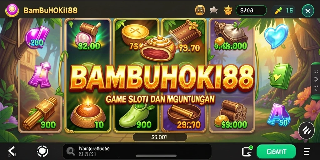 Tampilan gameplay seru dari BAMBUHOKI88 yang penuh warna.