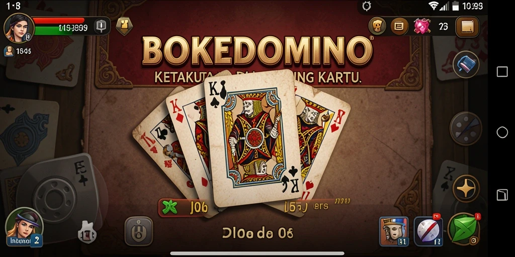 Tangkapan layar gameplay BOKEDOMINO yang menampilkan suasana horor yang menegangkan.