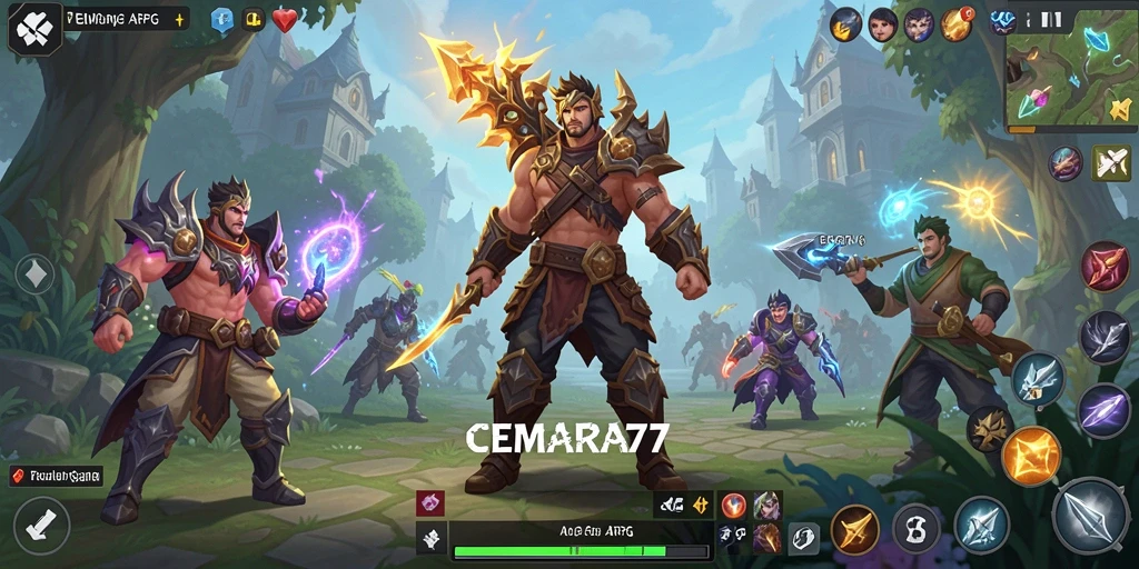 Screenshot CEMARA77 menampilkan aksi pertarungan dinamis dalam gameplay ARPG.