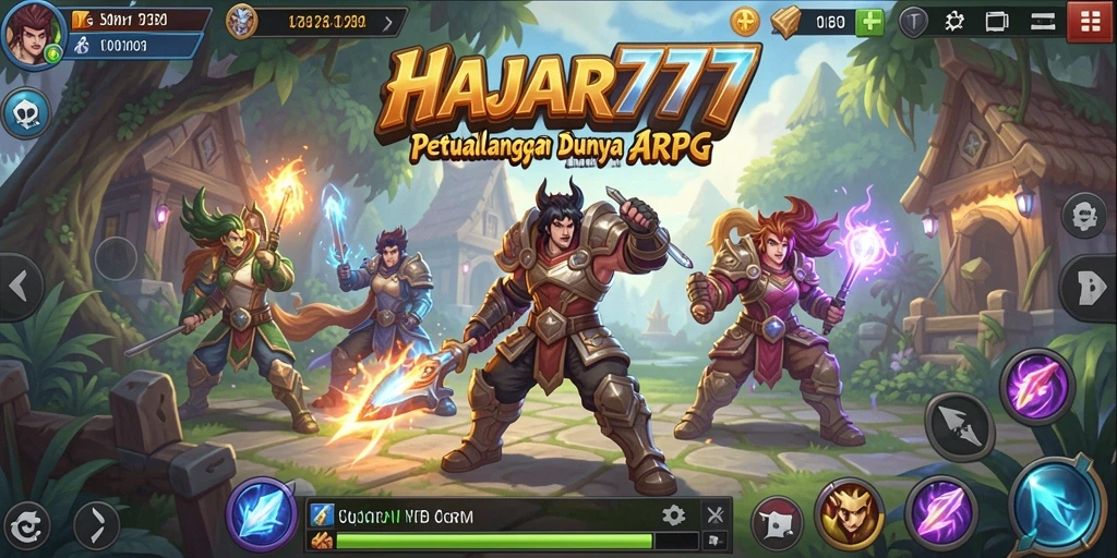 Tampilan gameplay ARPG yang mendebarkan di HAJAR777.