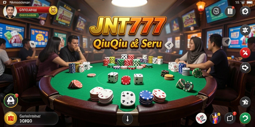 Screenshot JNT777 menampilkan gameplay QiuQiu yang dinamis dan menarik.