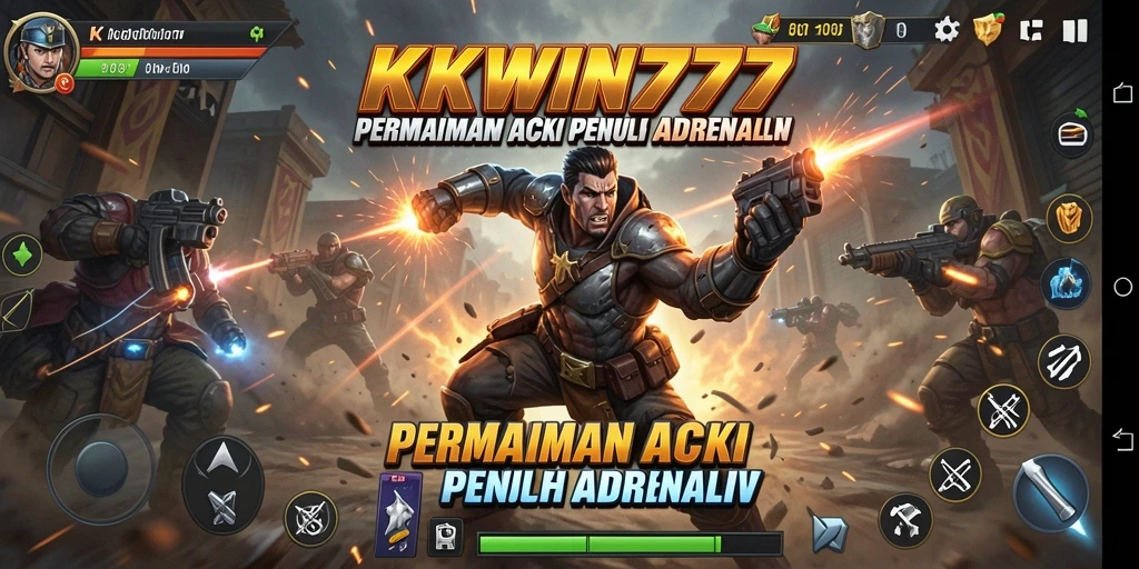 Tampilan aksi mendebarkan dalam KKWIN777 saat karakter berjuang melawan musuh.