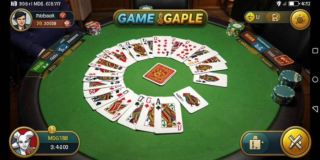 Screenshot gameplay MDG188 menunjukkan keasyikan bermain Gaple.