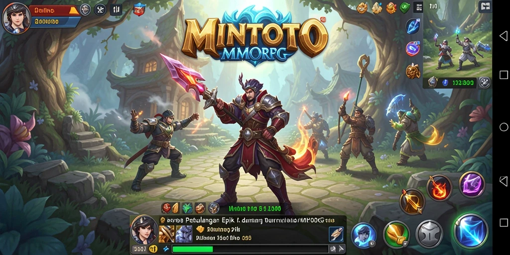Screenshot utama MINTOTO menampilkan aksi seru dalam dunia MMORPG.