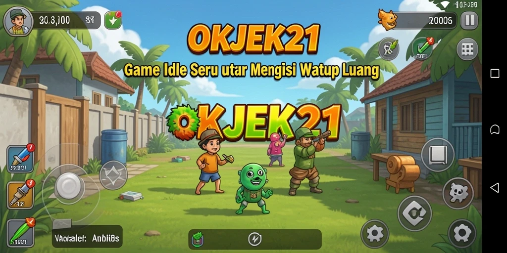 Tampilan gameplay <strong>OKJEK21</strong> yang menarik dengan elemen Idle yang menyenangkan.