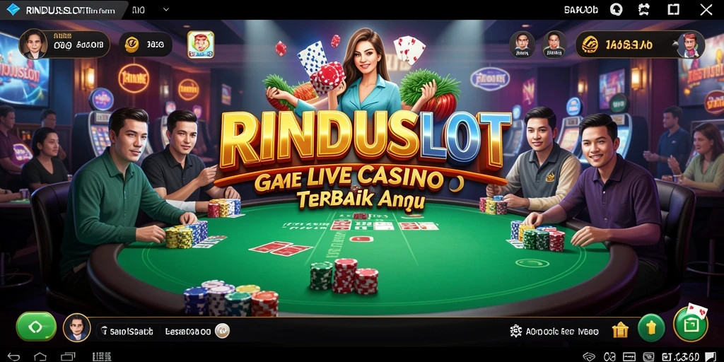 Screenshot gameplay RINDUSLOT menampilkan dealer yang ramah dan permainan yang seru.