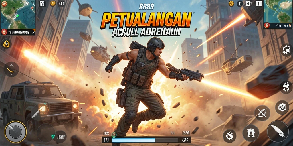 Screenshot gameplay RR89 menampilkan adegan aksi menegangkan.