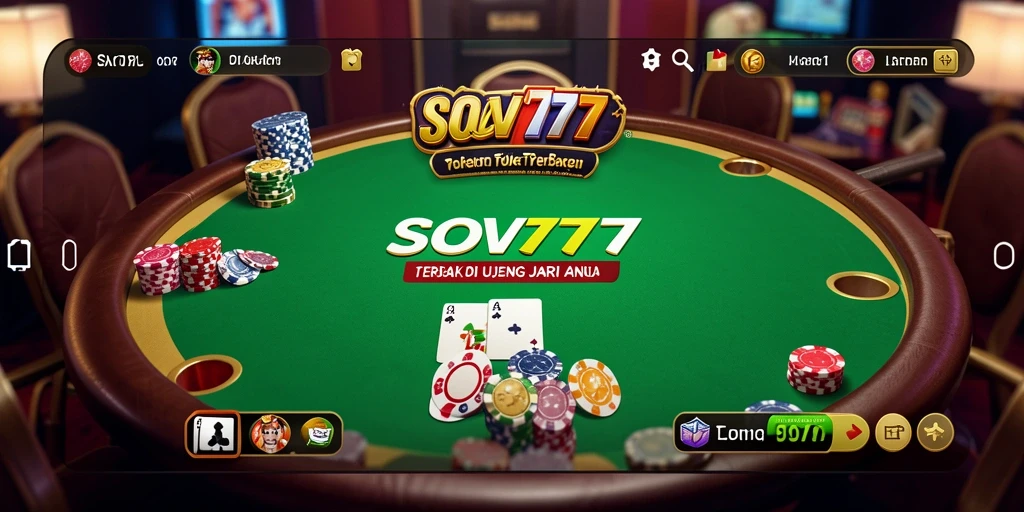 Screenshot gameplay SOV777 menampilkan suasana Poker yang mendebarkan.
