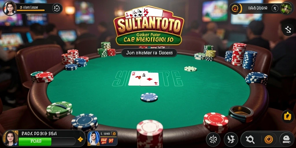 Tampilan gameplay seru SULTANTOTO dalam permainan Poker.