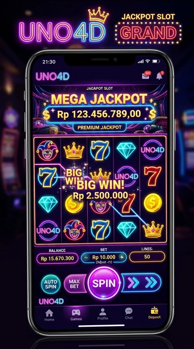 Tampilan utama aplikasi uno4d yang memudahkan navigasi.